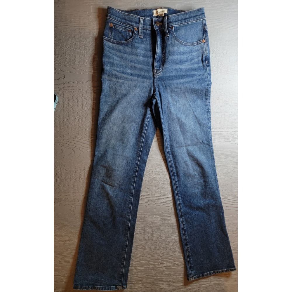 ♡Madewell Cali Demi-Boot Jeans High Rise Medium Wash Blue 27T Tall